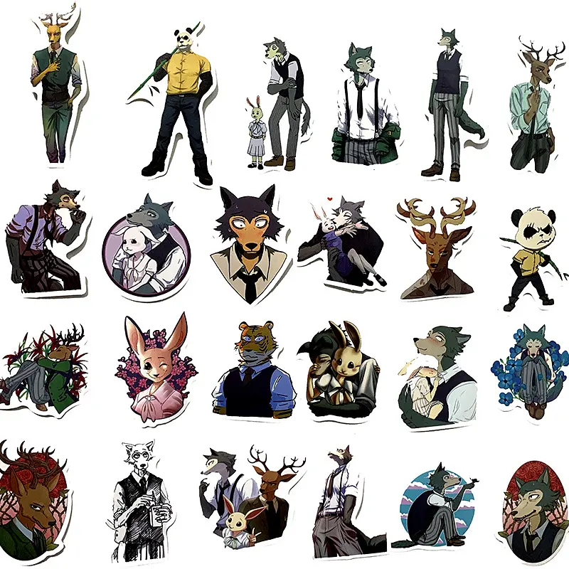 Стікерпак Видатні звірі Набір наклейок GeekLand Beastars 50 штук - фото 2