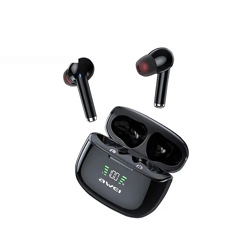 Бездротові Bluetooth навушники Awei TA8 із зарядним чохлом чорні - фото 3