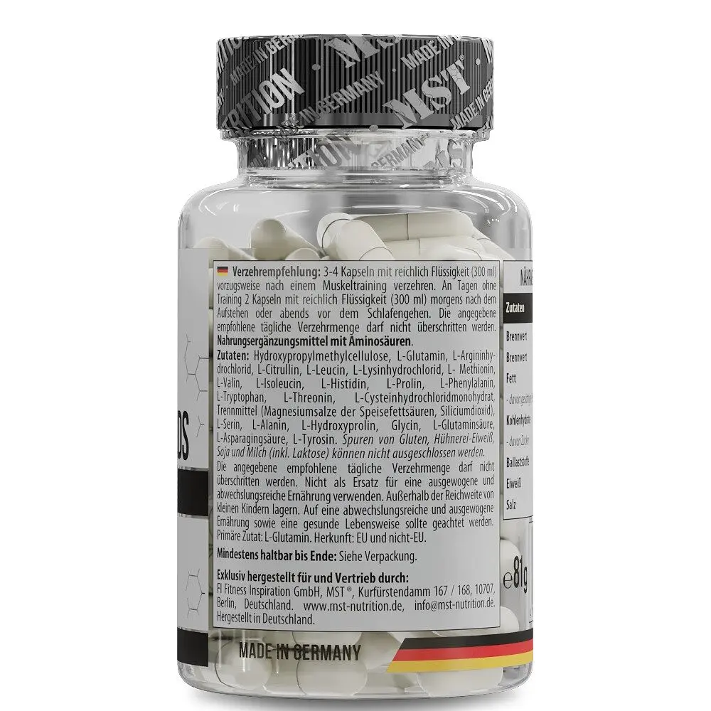 Амінокислота MST Nutrition 21 Amino Acids, 60 капсул для підтримки м'язів - фото 3