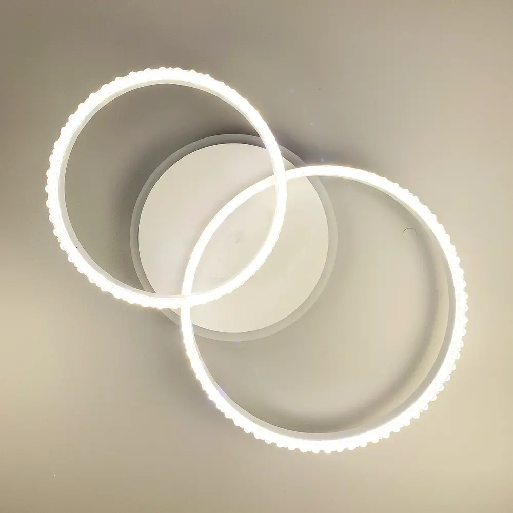 LED люстра на 2 кольца белого цвета с фурнитурой хром Line.F А 55061/2В RGB WH - фото 3