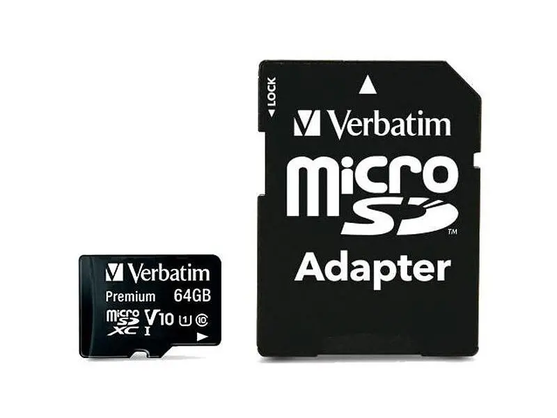 Карта пам'яті Verbatim Premium microSDXC UHS-I (U1) V10 + SD Adapter 64 GB (44084)