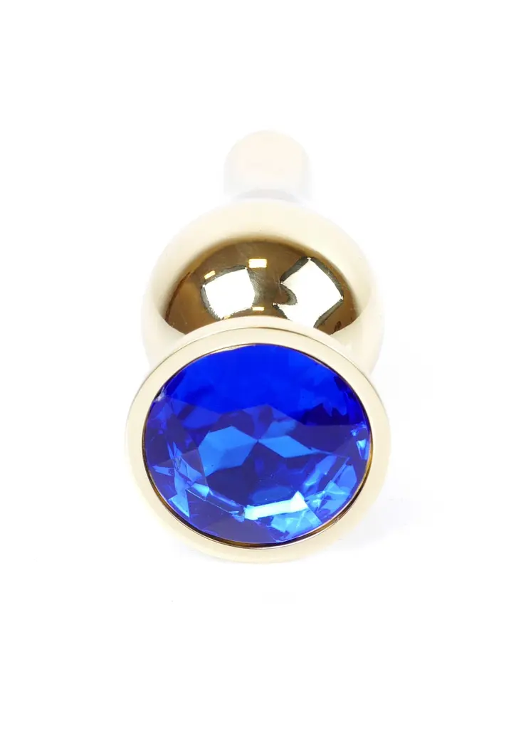 Анальна пробка - Jewellery Gold Long Plug Dark Blue - фото 4