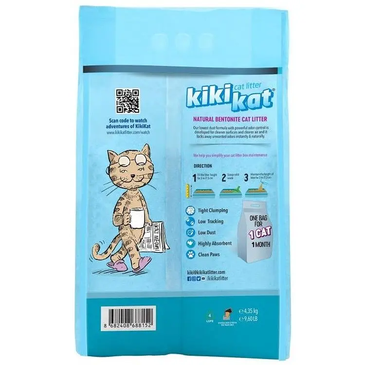 Бентонитовый наполнитель для кошачьего туалета KikiKat Cat Litter Mountain Fresh, 5 л - фото 2