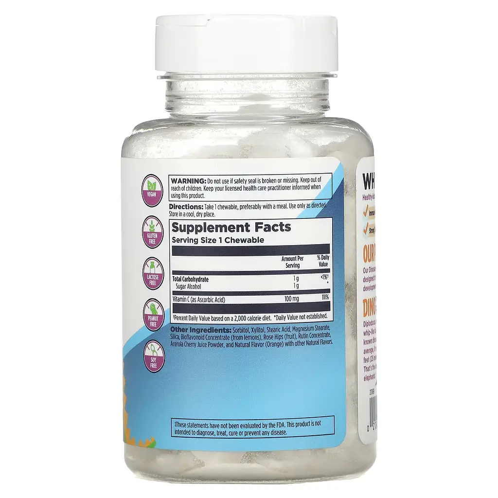 Вітамін С Dinosaurs Vitamin C-Rex Orange 100 жувальних таблеток KAL vit0006300 - фото 2