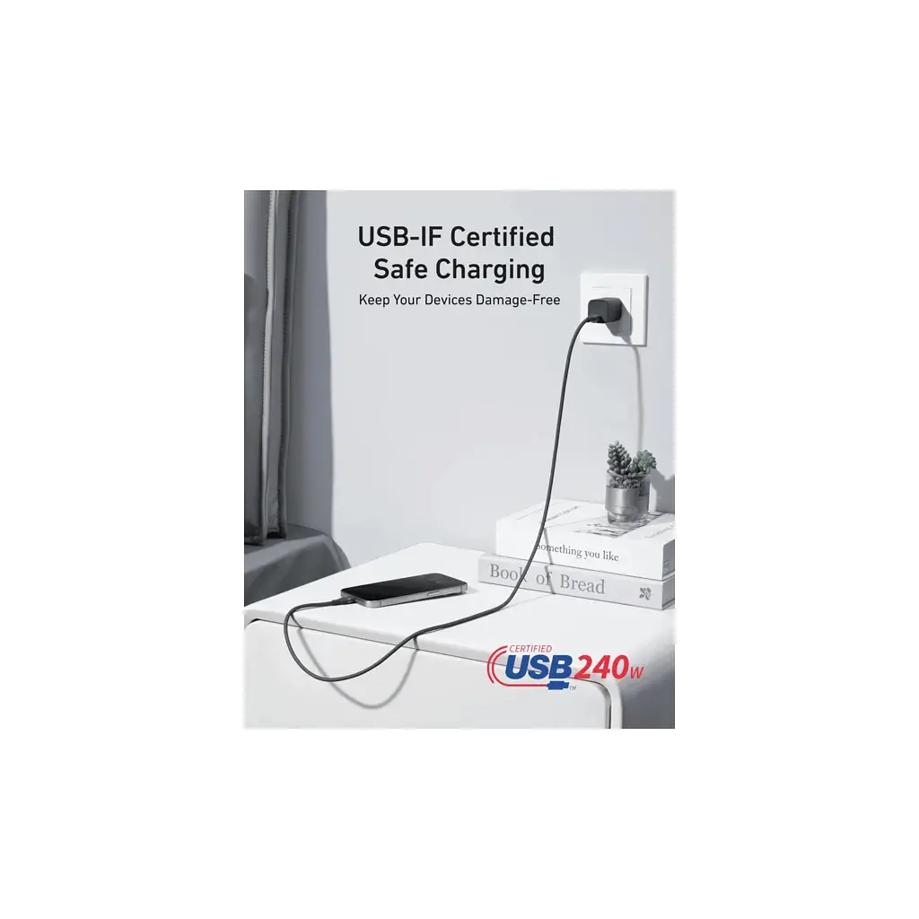 Кабель для передачи данных Anker USB-C to USB-C 240W braided 1.8m (A82E2H11) - фото 4