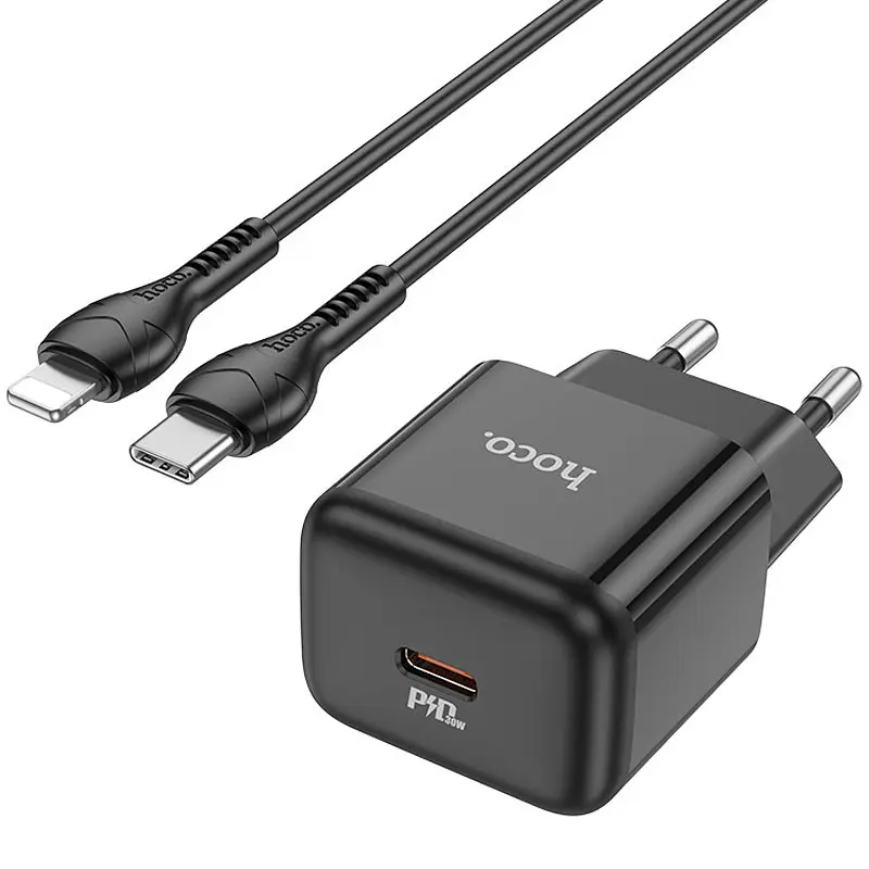 СЗУ Hoco N32 Glory PD30W (1USB-C) + кабельType-C to Lightning - фото 2