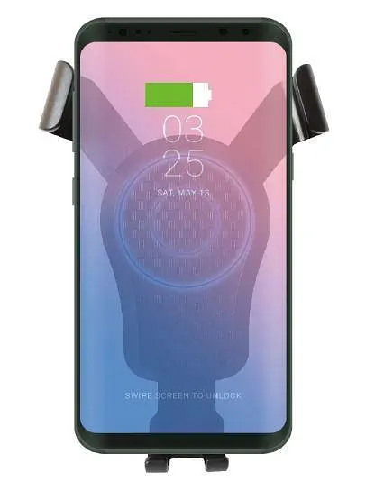 Автотримач із бездротовою зарядкою 10Вт зарядка тримач смартфона в авто Holder HZ HWC3 Wireless charger чорний - фото 6