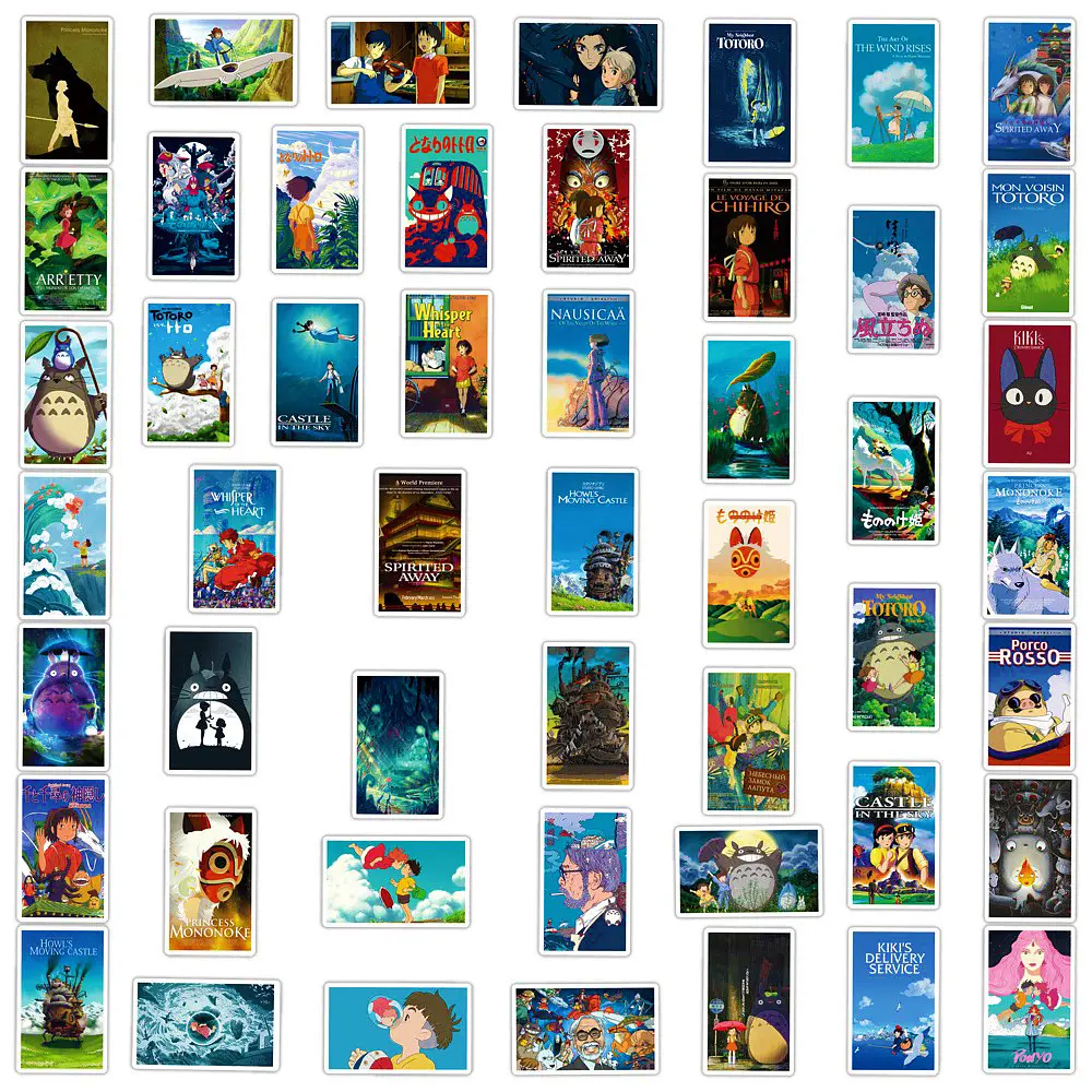 Стікерпак Набір наклейок GeekLand Роботи Хаяо Міядзакі Тоторо Hayao Miyazaki 100 штук - фото 2