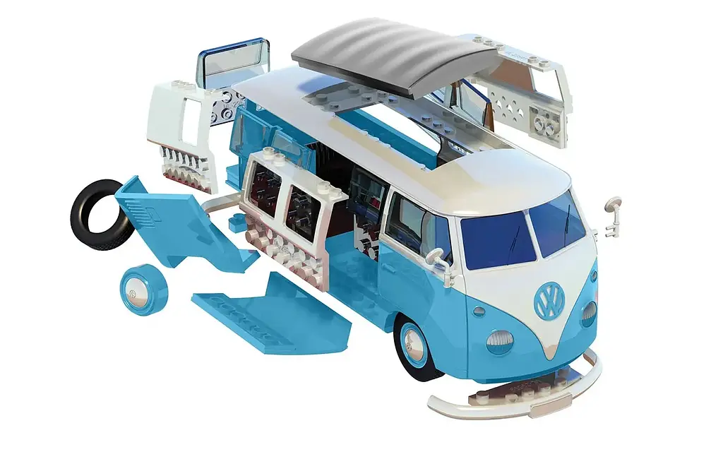 Конструктор Airfix микроавтобус VW Camper Blue Quickbuild J6024 - фото 2