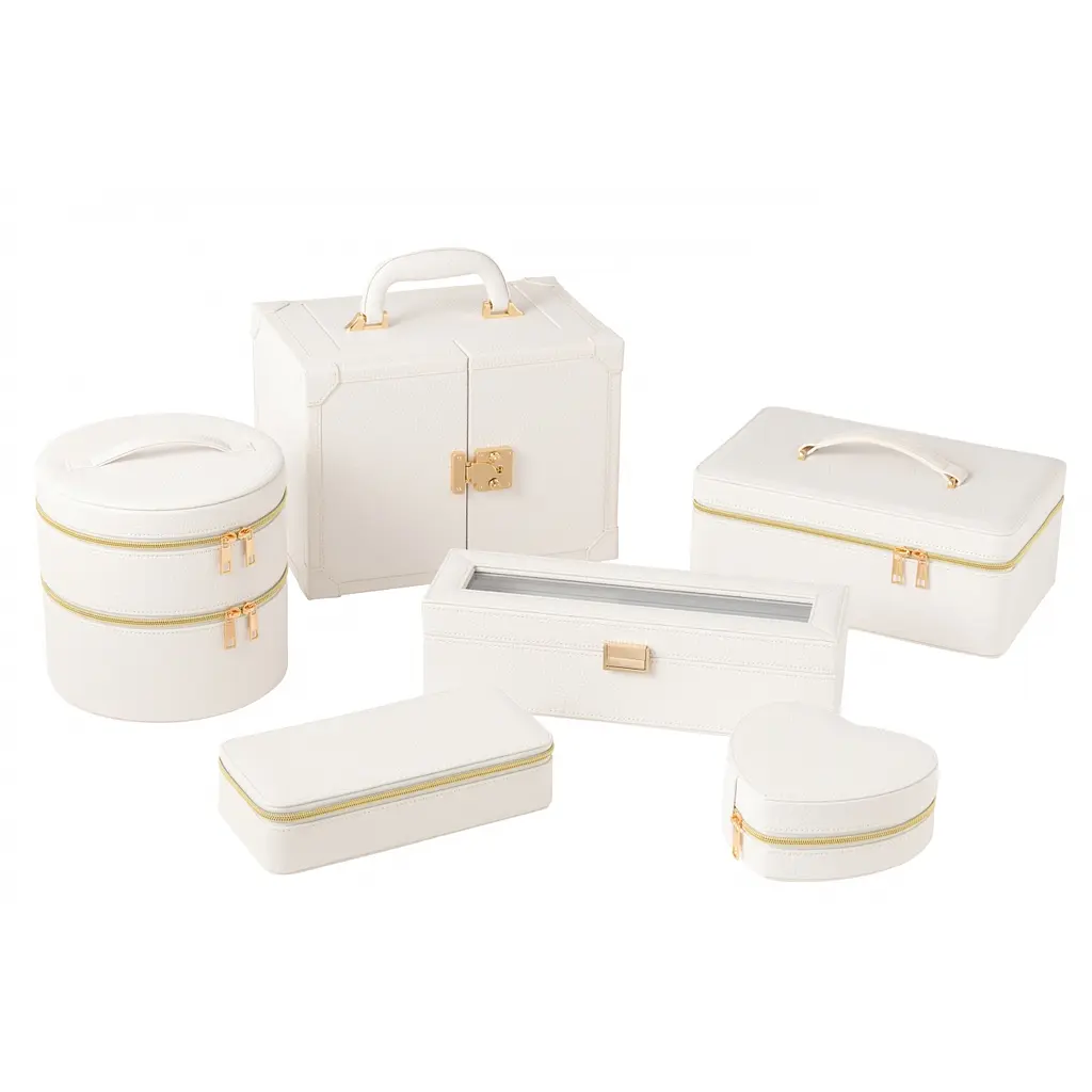 Шкатулка-чемодан для прикрас J-Line з еко-шкіри білий (46541) - фото 3