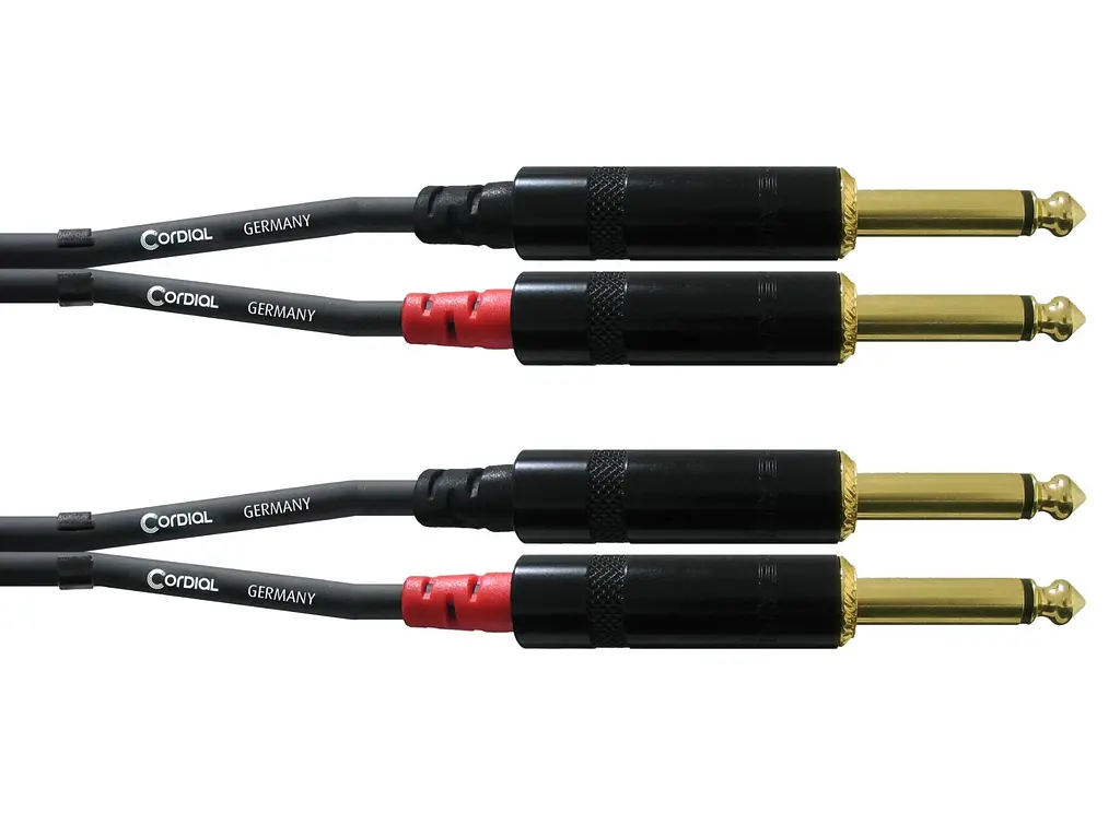 Коммутационный кабель 2xJack 6,3 — 2xJack 6,3 0.9м Cordial CFU 0,9 PP