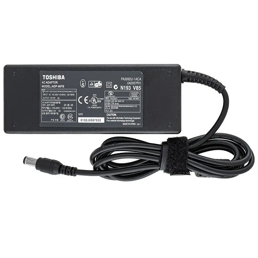 Блок живлення для ноутбука TOSHIBA 15V 6A 90W 6.3x3.0мм 3hole чорний (без кабелю!) - фото 2
