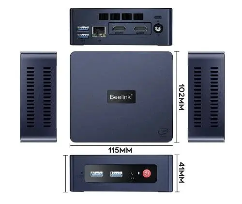 Неттоп MINI S Black Celeron N5095 (4x2.0-2.9 GHz) 8Gb DDR4 2933 MHz SO-DIMM Beelink teh0020024 - фото 2