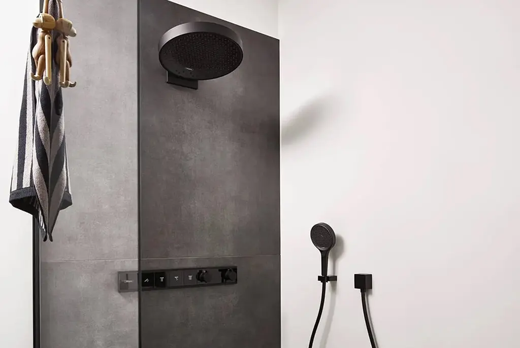 Верхній душ Hansgrohe Rainfinity 360 3jet з настінним з'єднувачем brushed black chrome 26234340 - фото 2