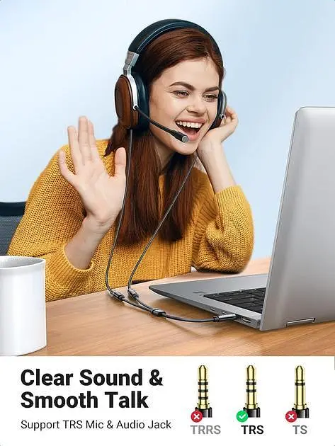 Спліттер Ugreen перехідник-розгалужувач 3.5 мм AM to 3.5 мм 2 AF ABS Black (30620) - фото 2