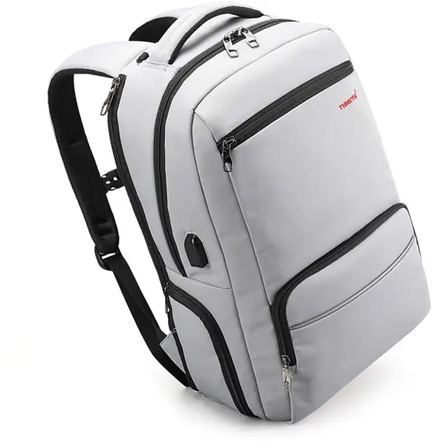 Рюкзак міський Tigernu T-B3319 25л з відсіком для ноутбука до 15.6" та USB Silver Grey (18195) - фото 2