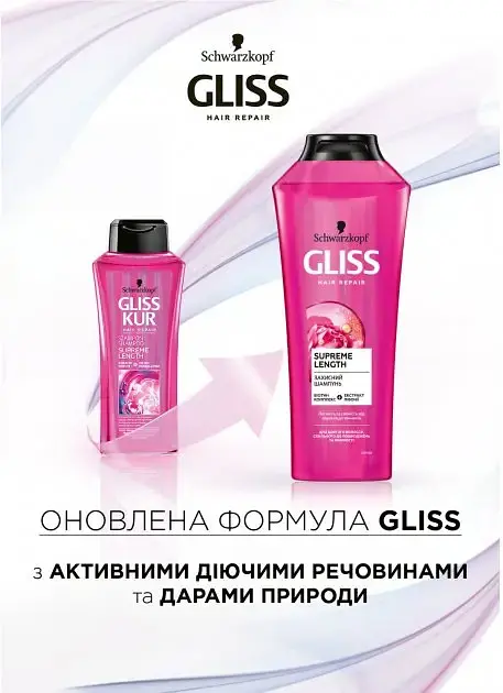 Захисний шампунь Gliss Supreme Length для довгого волосся схильного до пошкоджень та жирності 400 мл - фото 4