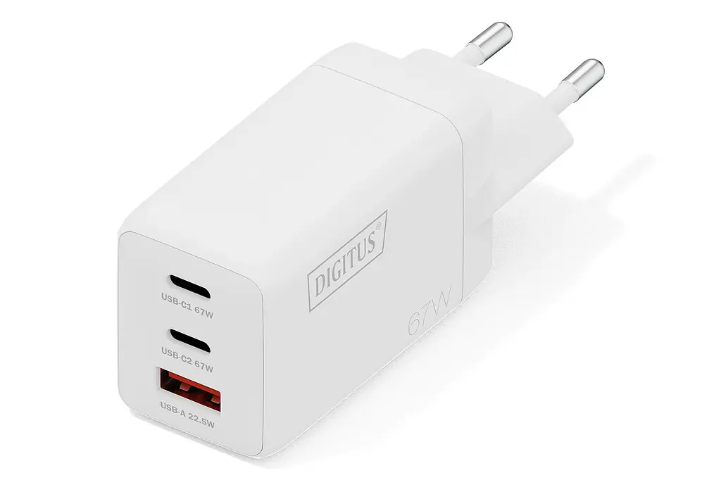 Зарядний пристрій 2xUSB-C, 1xUSB-A DIGITUS GaN 67W - фото 4