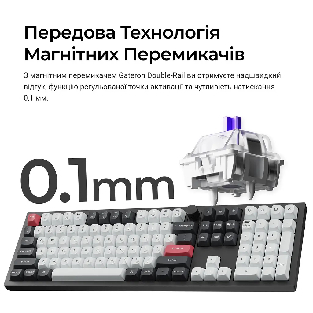 Клавіатура бездротова Keychron Q6 HE Magnetic Switch Black RGB (Q6H-M1-UA) - фото 9