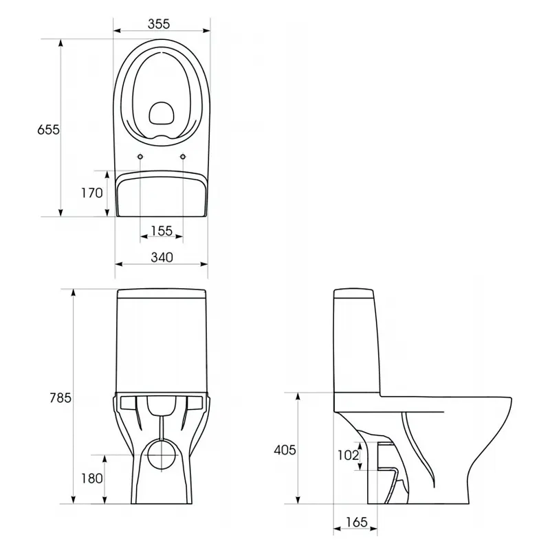 Унитаз-компакт 652 Cersanit Moduo CO 011 3/5 с сиденьем Duraplast Soft Close K116-004 - фото 2
