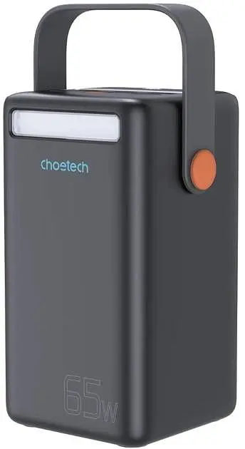 УМБ Choetech 50000mAh, PD3.0 65W USB-C, QC3.0, 3хUSB-A 18W, mirco USB, Li-pol LED Light, чорна (B664-CCBE) - фото 8