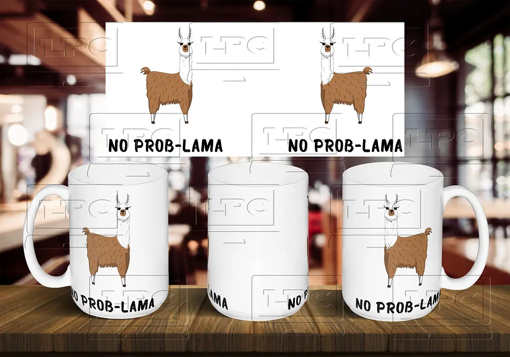 Чашка "NO PROB-LAMA" 425 мл Рожева
