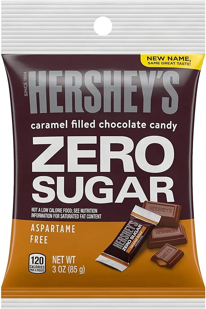 Шоколадні цукерки Hershey's Zero Sugar Caramel Filled Chocolate Candy 85г