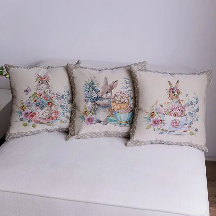 Подушка Прованс Чарівність Зайчиха гобелен 45х45 см (44282) - фото 7