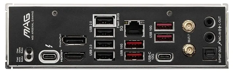 Материнская плата LGA1851, MSI MAG B860 TOMAHAWK WIFI, B860, 4xDDR5, 1xPCI-E 5.0 x16, 1xPCI-E 4.0 x16, 1xPCI-E 4.0 x1, 4xSATA3, 3xM.2, ALC897, Killer E5000, WiFi 7, Bluetooth 5.4, HDMI/DP/Type-C, ATX - фото 5