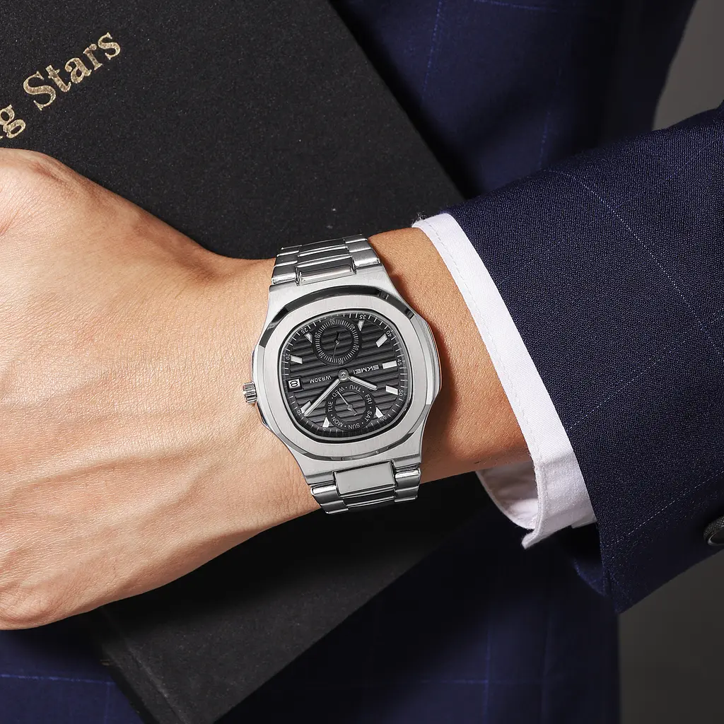 Наручний годинник чоловічий 2423SIBK Silver-Black Skmei acs0029927 - фото 3