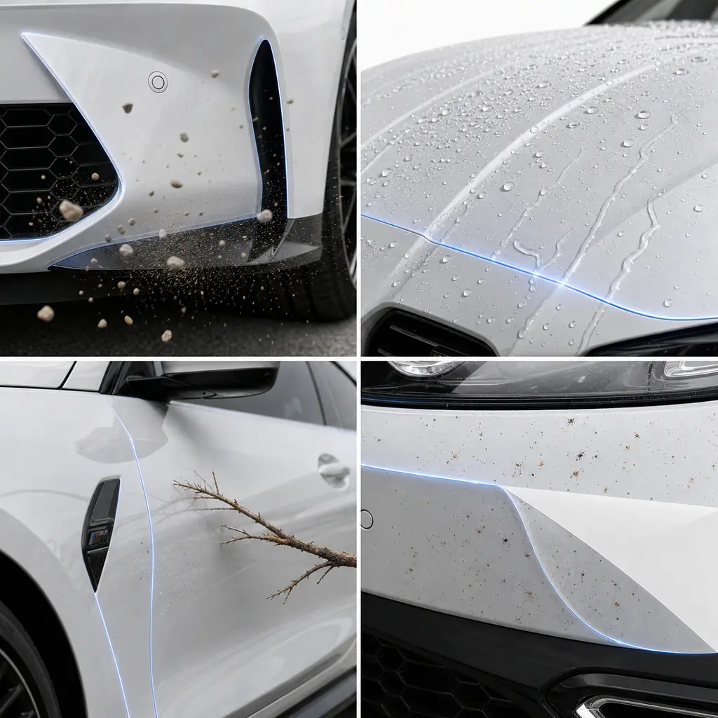 Антигравійна захисна бронеплівка за лекалами для BMW M4 G82/G83 facelift 2024- передня частина авто (капот бампер фари крила) - фото 2
