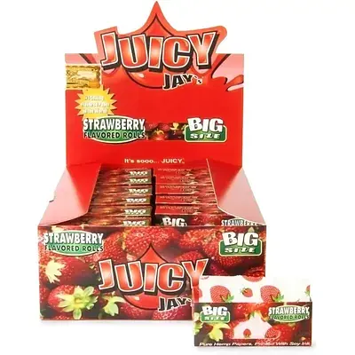 Папір для самокруток Raw Juicy Jay’S Strawberry Rolls - фото 3