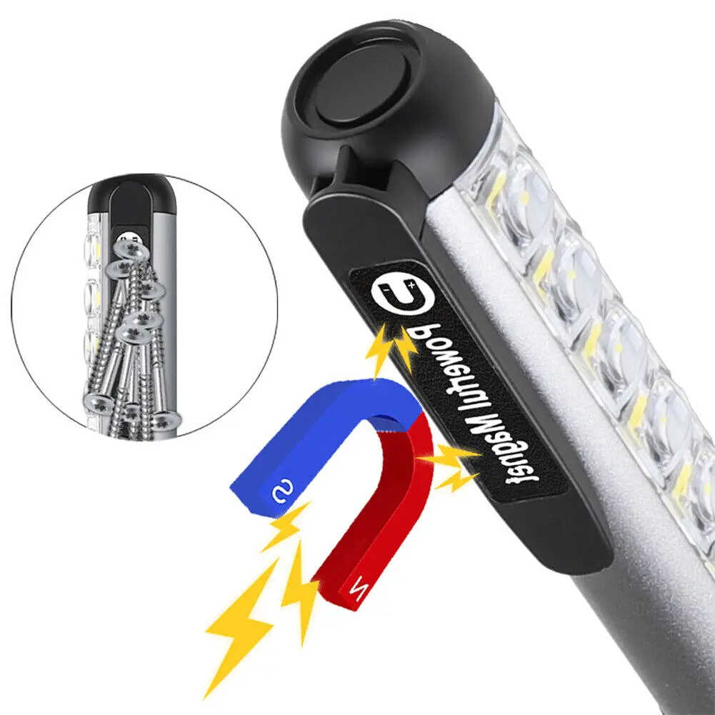 Ручний акумуляторний ліхтар з боковою LED панеллю та магнітом 4 режими свічення UKC ZJ-1159 сріблястий - фото 5