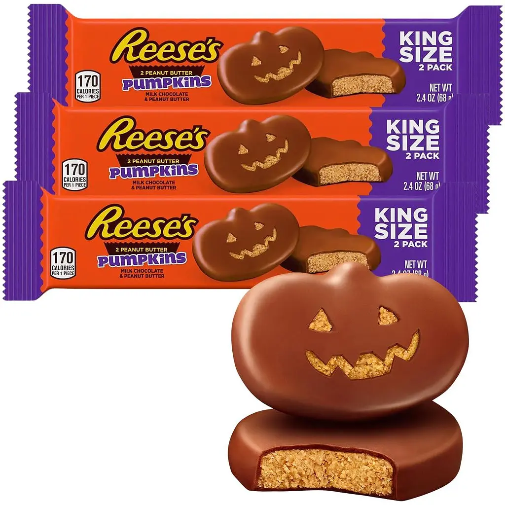 Шоколадні цукерки Reese's Milk Chocolate King Size Peanut Butter Pumpkins Halloween Candy 68 г - фото 2