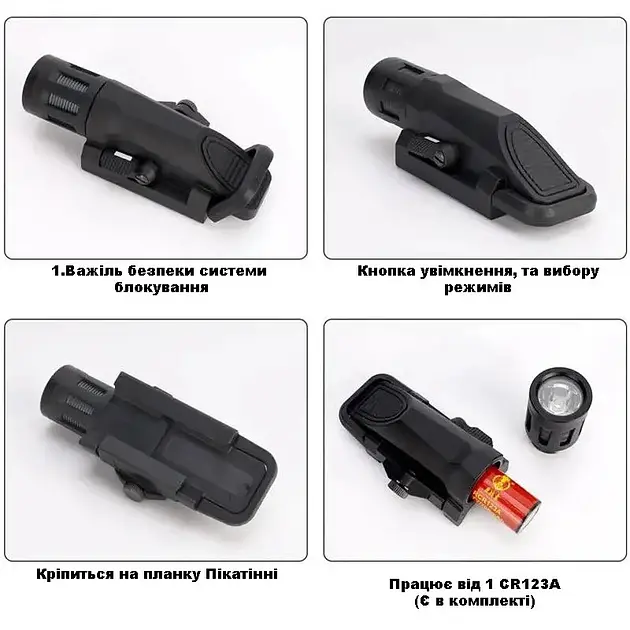 Ліхтар підствольний WML G2 Tactical Scout (Чорний) - фото 6