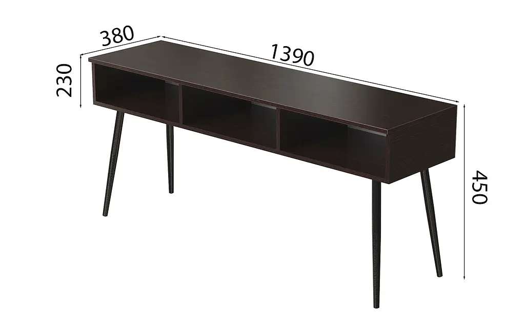 Тумба под телевизор Кентукки Ferrum-decor 45x139x38 Черный металл ДСП Венге Магия 16 мм. (FRD-106729) - фото 4