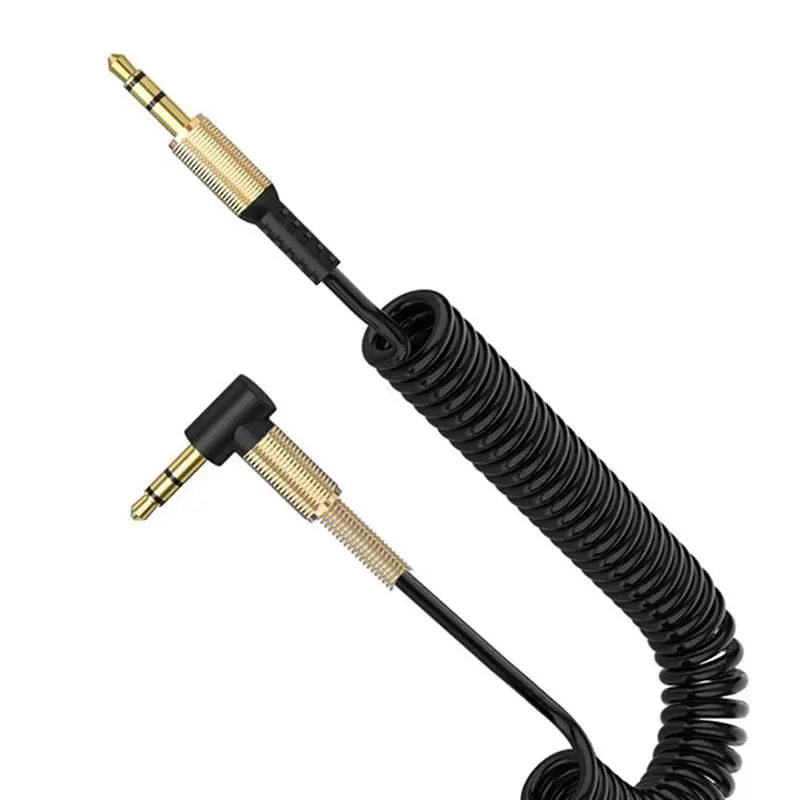 Аудио-кабель SkyDolphin SR08 Spring Wire 3.5 мм - 3.5 мм (M/M), 1 м, Black (SDAUX-000062) - фото 2