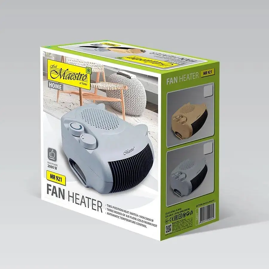 Тепловентилятор Maestro MR-921 побутовий обігрівач дуйчик сірий - фото 3