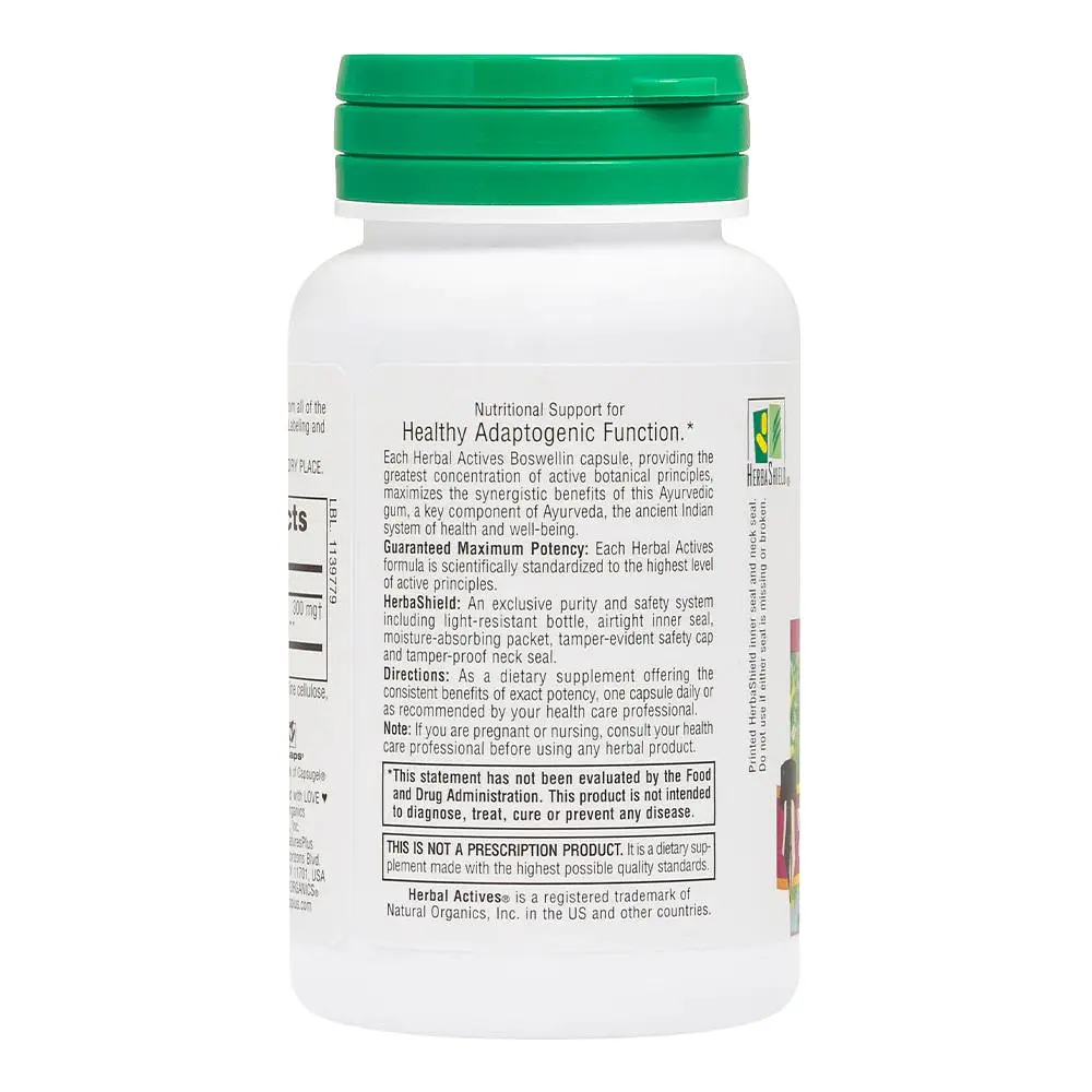 Натуральная добавка NaturesPlus Herbal Actives Boswellin 300 mg 60 вегакапсул - фото 3