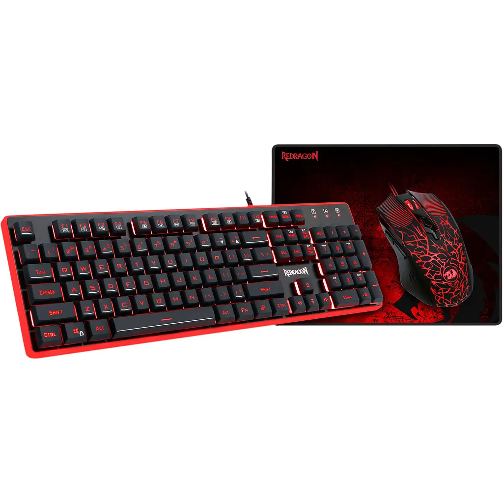 Комплект клавиатура и мышь Redragon Gaming Esseintials S107 RGB Set з ковриком [78225] [118167] - фото 2