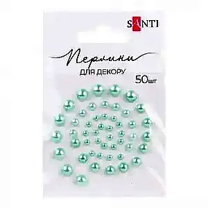 Набір перлин самоклейних Santi 952642 50 шт. зелено-райдужний - фото 2