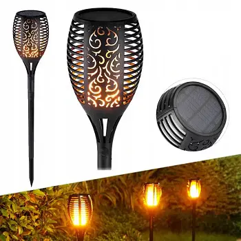 Водонепроникний садовий ліхтар BL XF 6018 на сонячній батареї з ефектом полум'я Solar flame комплект 2 шт - фото 2