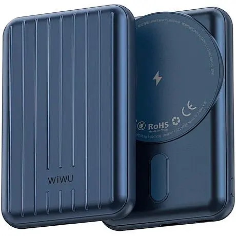 Зовнішній акумулятор WiWU Trunk Series Magnetic PP02 Wireless Charger 5000mAh 20W Blue [104340] - фото 2