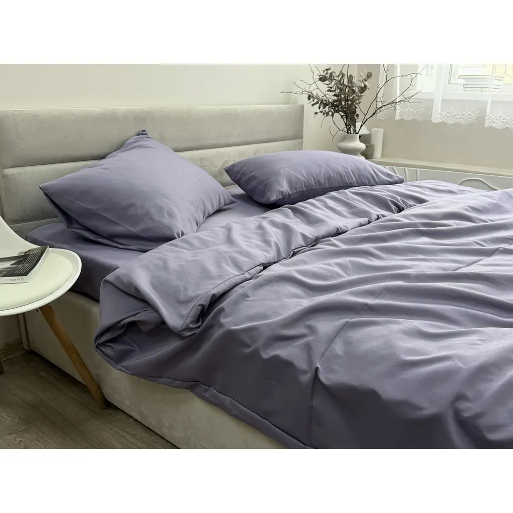 Комплект постільної білизни Ecotton Nid Purple євро полісатин бузковий (25193) - фото 2