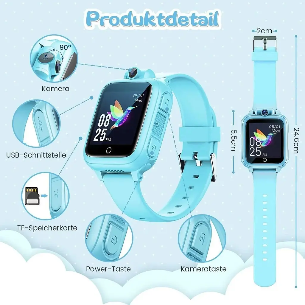 Дитячий смарт-годинник Awatty Smartwatch Children чорний - фото 3