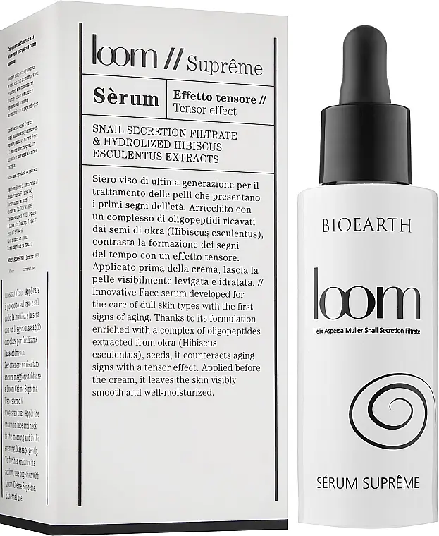Сироватка для обличчя Bioearth Loom Supreme Serum з екстрактом слизу равлика 30 мл - фото 2