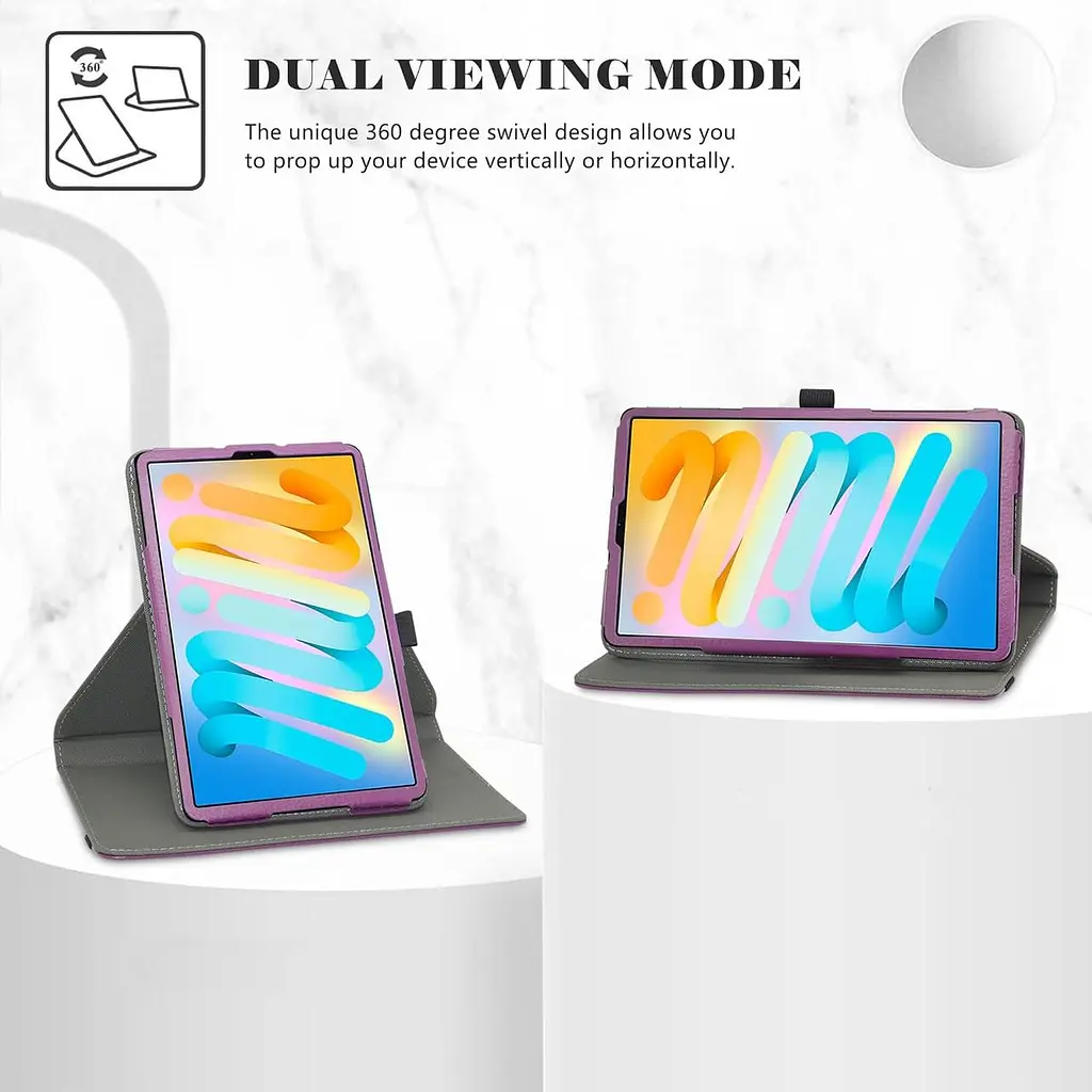 Чохол для планшета LiuShan сумісний з TECLAST M50 Mini Rotation Case, 360 градусів обертова підставка PU чохол для 8,7-дюймового - фото 3