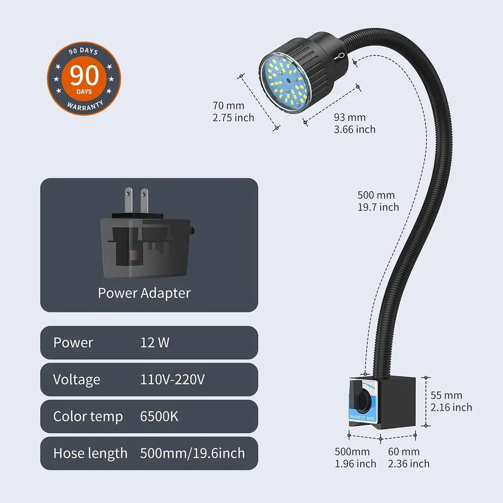 Outemei Магнитная гидроизоляция лампа гусиной шеи Механик Lightwork Lights 1200 люмен (ytm-30d-магнитный) - фото 4