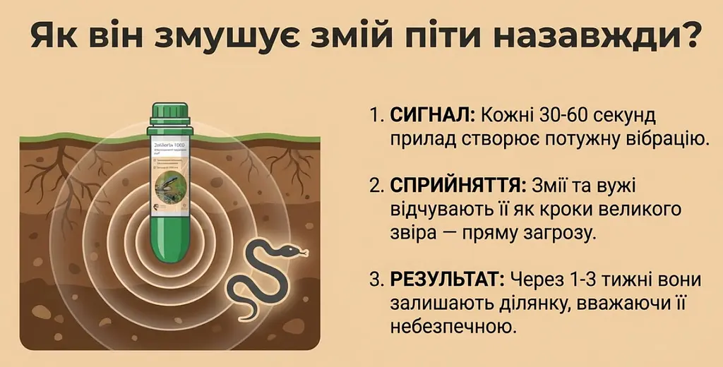 Відлякувач змій Змійогін-1000 (віброзвуковий) - фото 4