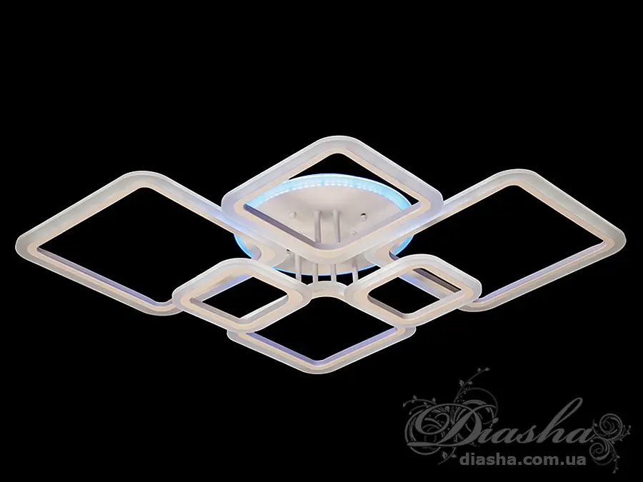 Люстра стельова LED Diasha A8160/6WH, 150W, 3200K-6000K, білий метал, акрил, сучасний стиль, з пультом, диммером - фото 5